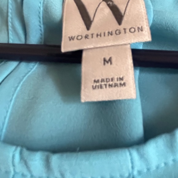 SELLING WORTHINGTON WOMEN BLOUSE SIZE MEDIUM COLOR BLUE SLEEVELESS PRE-OWNED … - Picture 11 of 11